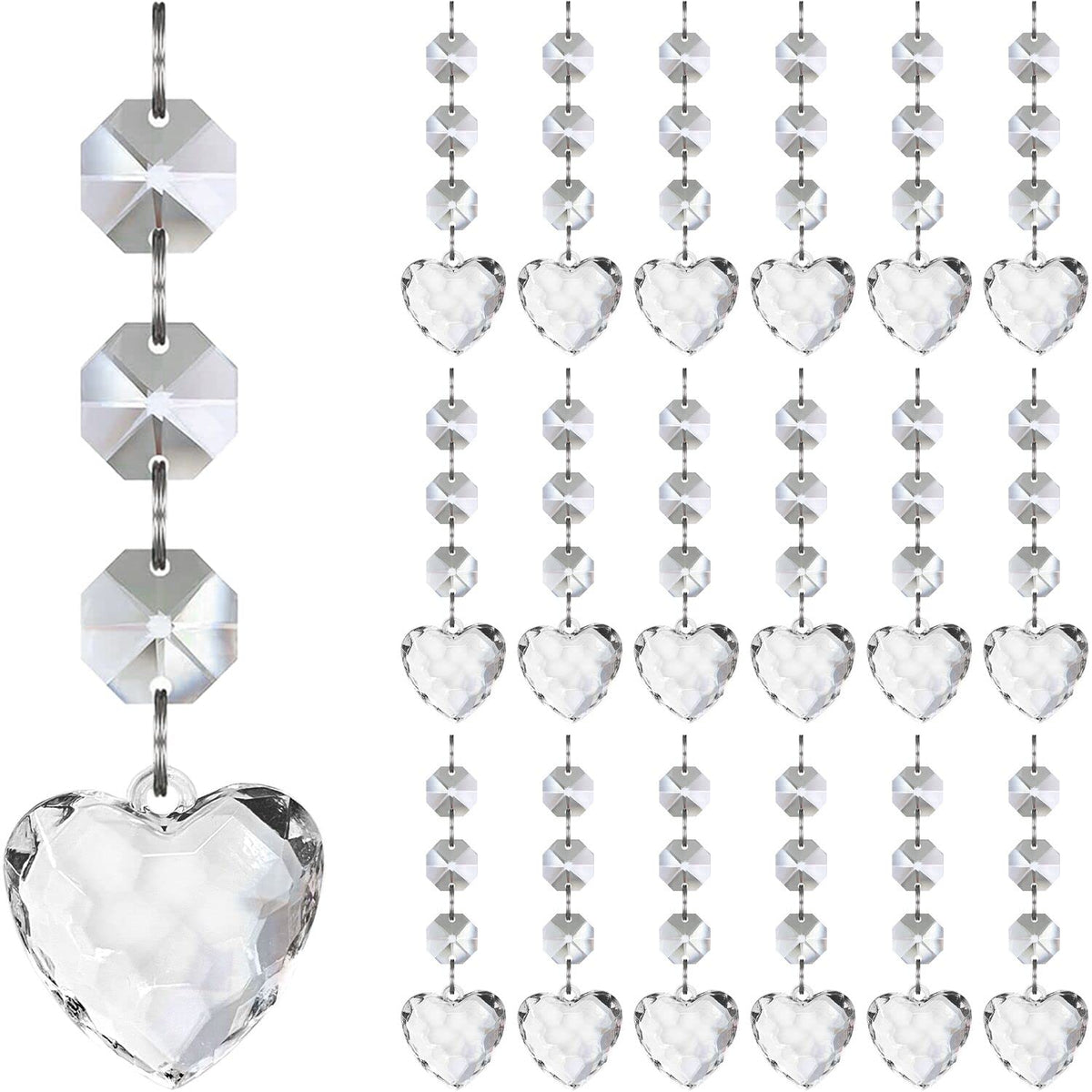 Crystal Snowflake Ornaments Christmas Tree Decorations 30-Pack Hanging Clear Acrylic Snowflake Christmas Tree Ornaments Winter Wonderland Home Decor Indoor, Snow Flake Star Xmas Holiday Party Supplies