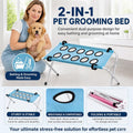Dog Grooming Hammock, 2-in-1 Foldable Pet Bathing Bed with Stand，Pink | Pet Grooming Hammock, Dog Bath & Paw Wash Sling for Small Large Dogs, Nail Trimming, Shower Hammock, Foldable Stand
