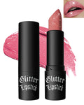 Black Glitter Lipstick,Waterproof Shimmer Lip Gloss,Halloween Gothic Makeup
