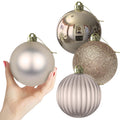 White 4.0" Large Christmas Balls - Christmas Tree Decoration Ornaments Shatterproof Hanging Balls for Birthday Halloween Holiday Wedding Decorations Set of 4pcs