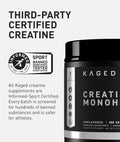 Kaged Creatine Monohydrate Micronized Powder | Unflavored | Muscle Building & Recovery | 5000 mg Per Serving | Vegan, Gluten Free, Easily Digestible | Supplements for Men & Women | 100 Servings