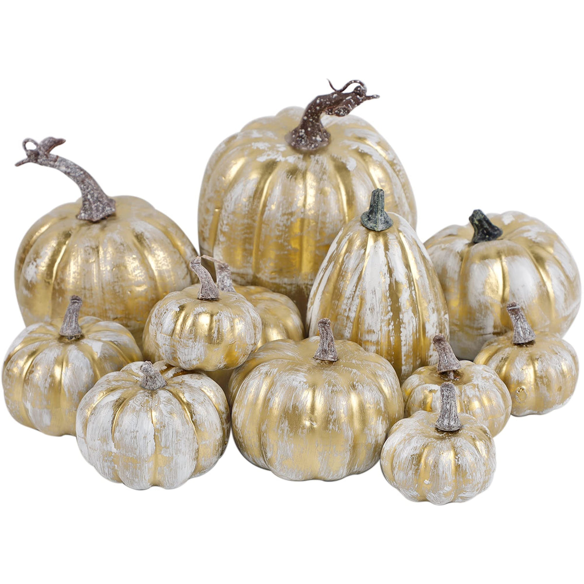 winemana Fall Decorations for Home Mini Pumpkins Gourds & Leaves Set