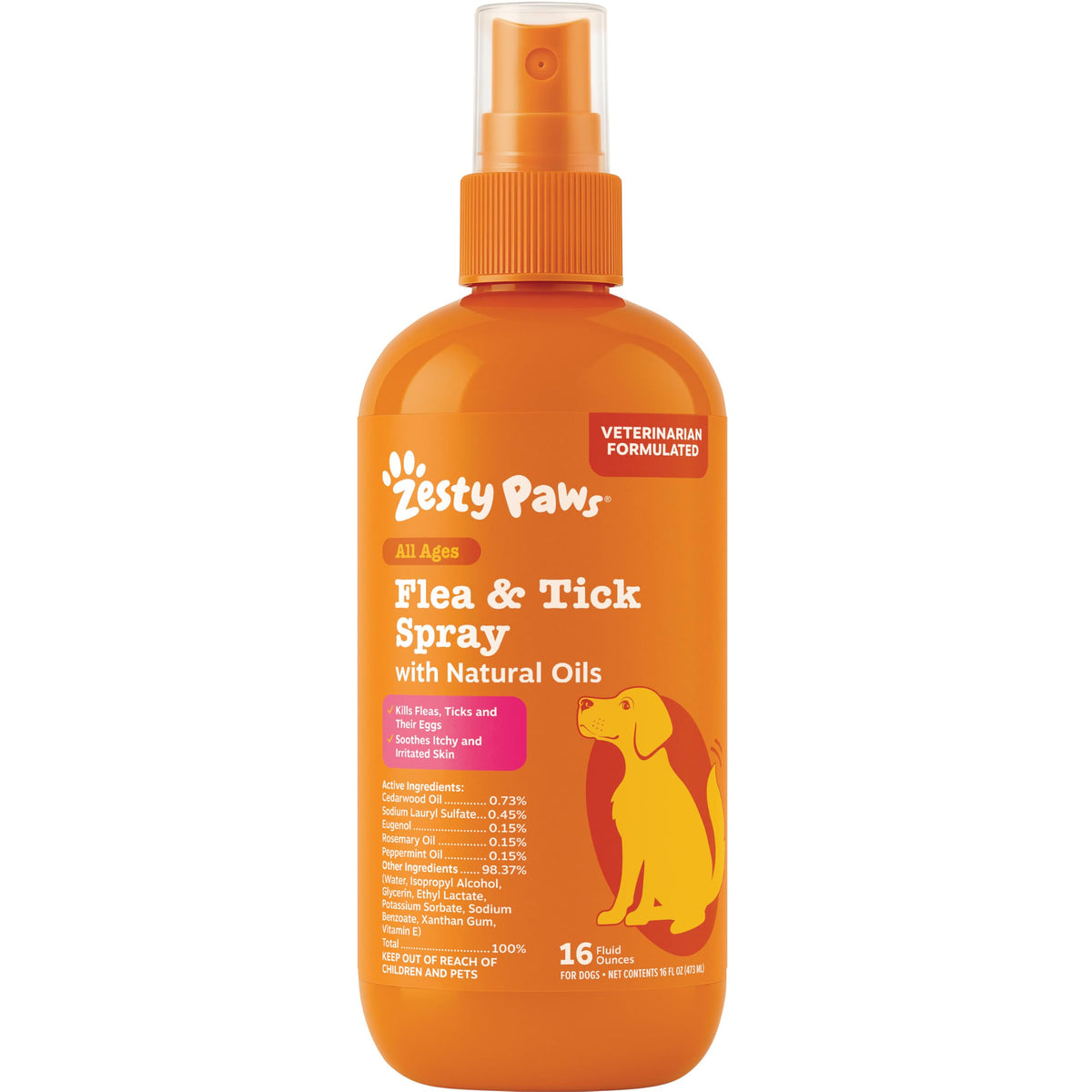 Zesty Paws Flea and Tick Shampoo for Dogs - Veterinarian Formulated Flea Shampoo for Dogs to Kill Fleas, Ticks & Their Eggs - Soothes Itchy & Irritated Dog Skin - Cedarwood, Rosemary & Peppermint Oil