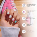 Kiss Impress Mini Mani Press On Nails for Girls & Tween Kids, 20 Super Duper Short Squoval Press-Ons with Pink Glitter Sprinkle, Mom Approved for Small Nail Beds, No Glue Needed, Mini File Included