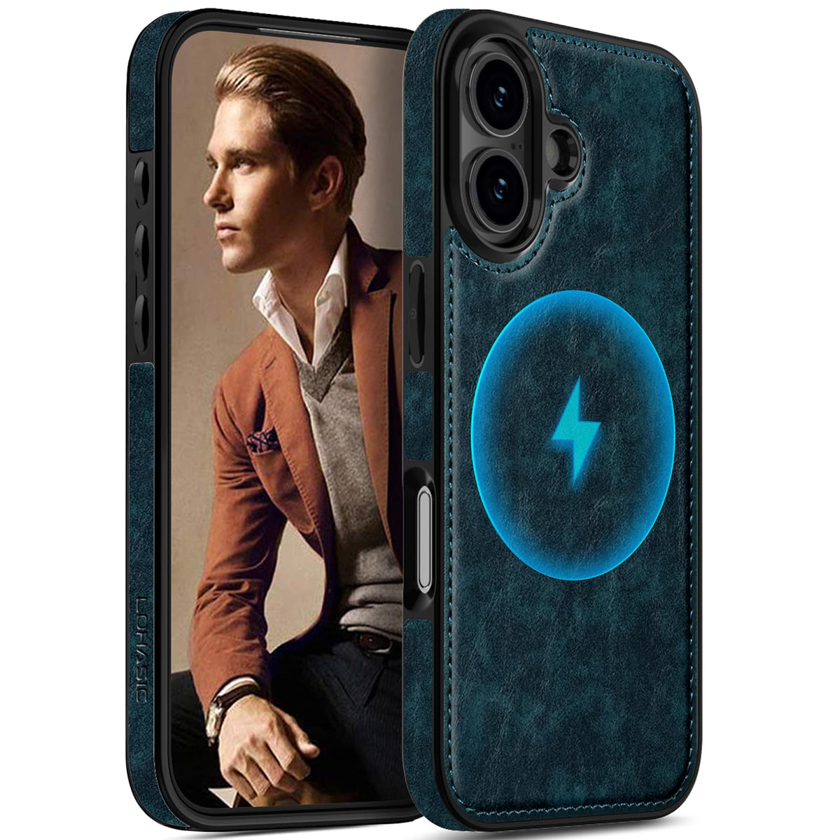 LOHASIC for iPhone 17 Leather Case, Magnetic Phone Case 6.3", Vintage Brown
