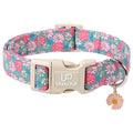 Fall Plaid Dog Collar with Maple Leaf Charm – Adjustable Autumn Checkered Dog Collar for Small Medium Large Dogs, Soft Cotton Puppy Collars with Quick Release Buckle and Metal D-Ring