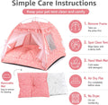 Pink Princess Cat Bed Dog Tent, Indoor House for Small Puppies and Kittens | Portable Pet Teepee Bunny Nest Foldable Cozy Cave Hideaway Washable Cushion Reversible Mat Home Use, 15.7 x 15.7 x 14.6 in