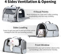 FUKUMARU Cat Carrier, Soft-Sided Small Dog Carrier, Large Cat Travel Bag with 4 Mesh Windows, Under 15 lb Airline Approved Pet Carrier with 4 Storage Pockets, Rollable Cover for Nervous Cats, Grey