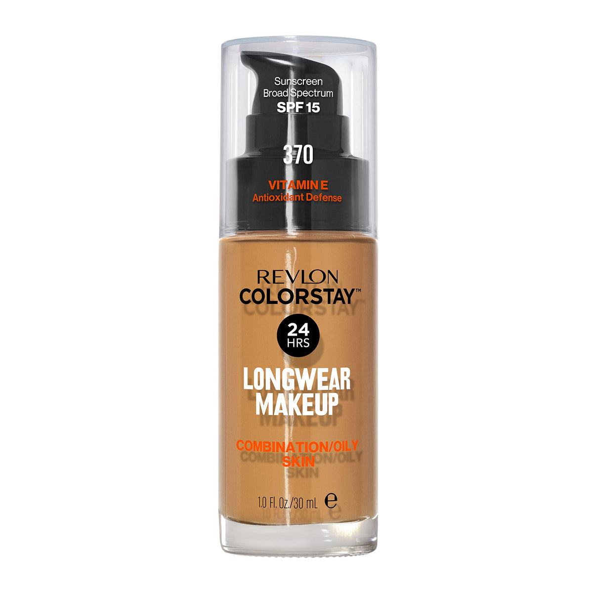 Revlon Liquid Foundation, ColorStay Face Makeup for Combination & Oily Skin, SPF 15, Medium-Full Coverage with Matte Finish, 360 Golden Caramel, 1 Fl Oz
