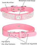 Bling Dog Collar for Small Medium Large Dogs, Crown Rhinestone Dog Collars for Girl and boy Dog, Diamond Puppy Collars, Adjustable Leather Suede SOFE Cat Collar (S(10.6"-13"/27CM-33CM), Pink)