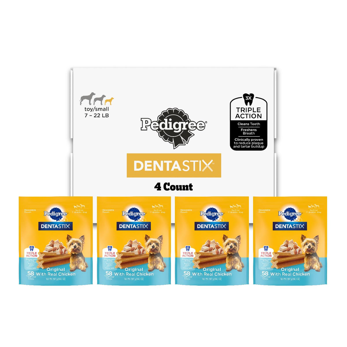 Pedigree Dentastix Dental Chews for Dogs, Small and Toy Breed Dog Treats, Fresh Flavor, 12.31 oz. Bag (51 Treats Total)