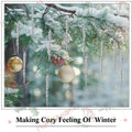 Aoriher 40 Pieces Christmas Glitter Icicle Ornaments, Silver