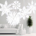Paper Snowflake Lanterns with Lights, 5 Pack Christmas Hanging Decorations