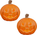 Xodus Battery Operated LED Light Pumpkin, Jack-O-Lantern, 8.5-inch, 2 Pack