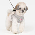 Pinkaholic New York Lidia Vest Dog Harness Step-in Warm Winter Flower Pattern for Small Dog, Light Grey, Large
