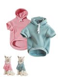 QWINEE Basic Dog Hoodie Sweatshirt Puppy Sweater Warm Cat Costumes Pet Clothes for Chihuahua Puppy Kitten Small Medium Dogs Cadet Blue Medium