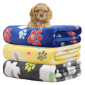 Rezutan 1 Pack 3 Blankets for Dogs, Dog Blanket for Large & Medium Pet Cat, Premium Soft Fluffy Suitable for Dog Kennels & Beds, Sofas, Gifts Puppy Essentials, 41x31inch, Gray/Blue/Beige