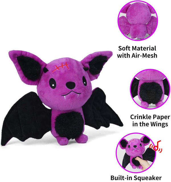 Blnboimrun Halloween Dog Toys for Aggressive Chewers, Squeaky Plush Bat with Crinkle Paper, Durable Interactive Chew Toys for Small, Medium & Large Dogs, Indoor Outdoor Play Pet Gift