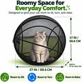 Hamster Ball for Cats, Rolling Cat Playpen, Foldable Mesh Outdoor Catio (A)