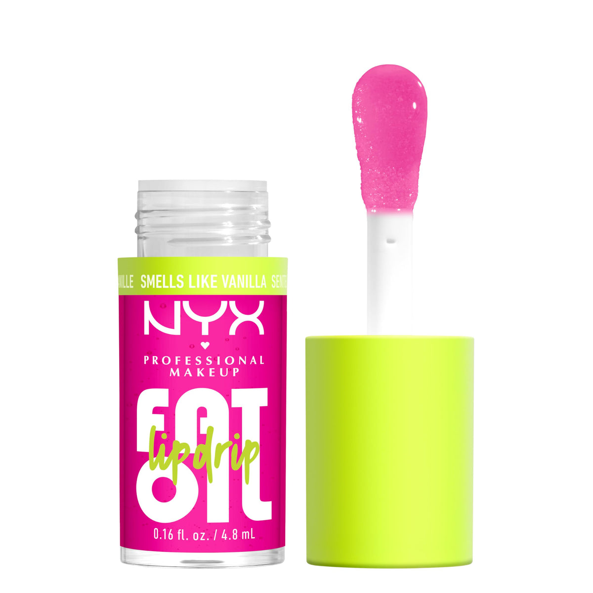 NYX PROFESSIONAL MAKEUP Fat Oil Lip Drip, Moisturizing Lip Oil Gloss, Vegan Tinted Formula, Up to 12 HR Hydration - Newsfeed (Rose Nude)