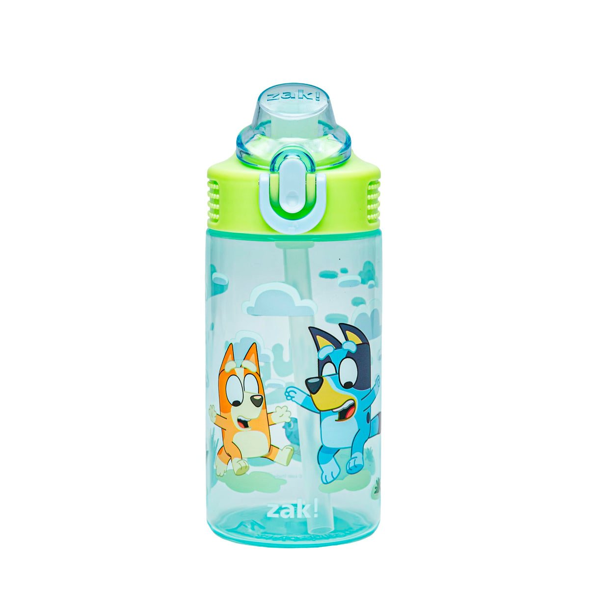 Zak Designs Sanrio Hello Kitty Sage 16oz Leak-Proof Straw Kids Water Bottle | BPA Free, Durable Plastic, Cupholder Friendly, Dishwasher Safe, Easy to Clean, Lid Lock, Handle, For School, Home, Travel