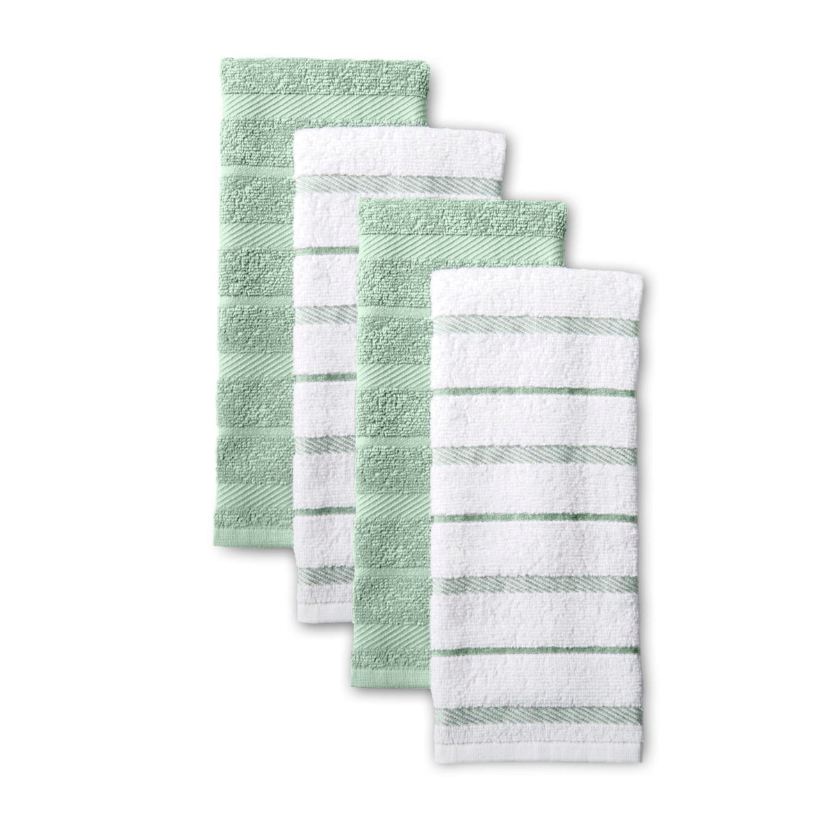 KitchenAid Albany Kitchen Towel 4-Pack Set, Honey Orange/White, 16"x26"