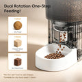 Automatic Cat Feeder, 4L/17 Cups Timed Dispenser for Cats & Dogs | Programmable 1-6 Meals & 1-12 Portions Daily, Anti-Jam Design, Dual Power Supply & Lock-Fresh Technology
