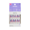 Kiss Core, Press On Nails, Nail glue included, 'Apple Blossom', Red, Medium Size, Almond Shape, Includes 32 Nails, 2g Glue, 1 Manicure Stick, 1 Mini File