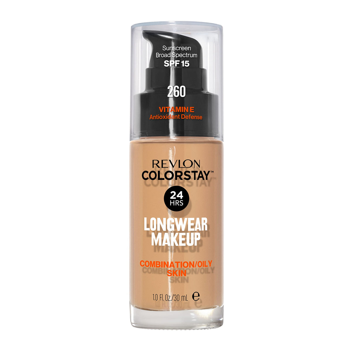 Revlon Liquid Foundation, ColorStay Face Makeup for Combination & Oily Skin, SPF 15, Medium-Full Coverage with Matte Finish, 360 Golden Caramel, 1 Fl Oz