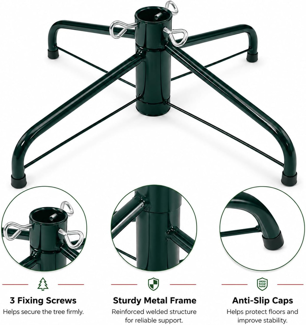 SOMITO Folding Metal Christmas Tree Stand for 3 ft to 6 ft Artificial Trees