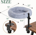 Cat Desk Bed With Clamp, Space-Saving Cat Perch, 360 Degree, 35 Lb Capacity