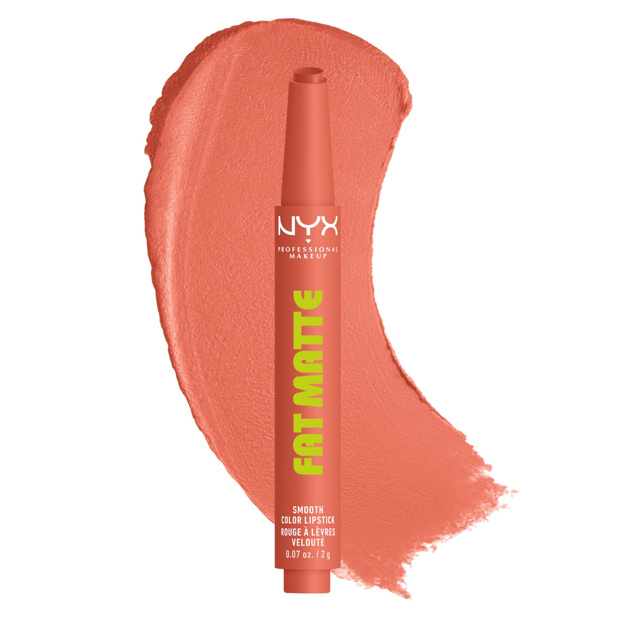 NYX PROFESSIONAL MAKEUP Fat Matte Lipstick, Pigmented, Smoothing, & Non-Drying Lip Crayon, Long Lasting Lip Makeup, Vegan & Cruelty Free - Fuzzy Flame (Red)