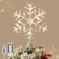 Lewondr Crystal Firework Christmas Tree Topper with Lights, Gold