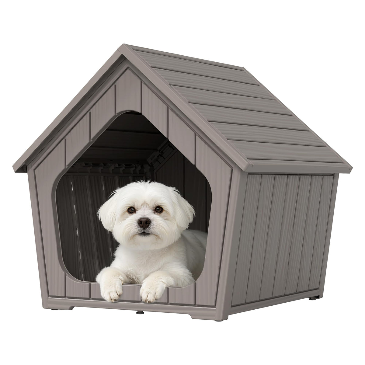 Bifanuo Dog House Outdoor Indoor for Small Dogs - Plastic Pet Shelter, Easy-Assemble & Weather-Resistant for Living Room, Balcony (Blue, 18" L x 22.4" W x 22.2" H)
