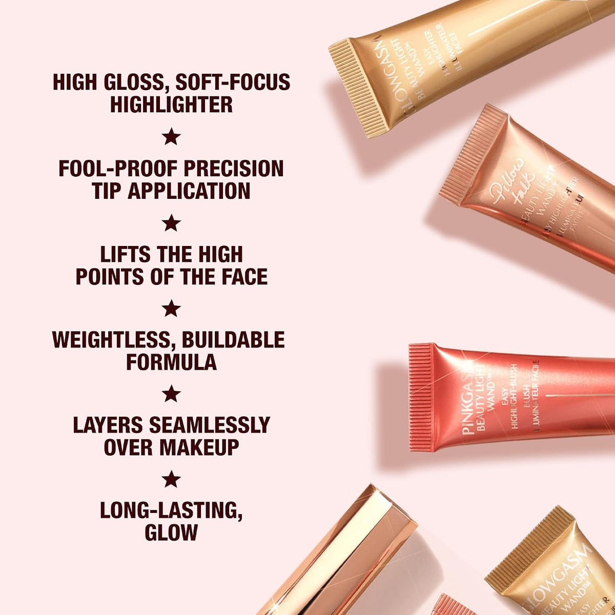 Charlotte Tilbury Beauty Light Wand Liquid Highlighter Makeup - Soft-Focus Highlighter & Blush for Cheeks - Pearlescent, Weightless Radiant Finish