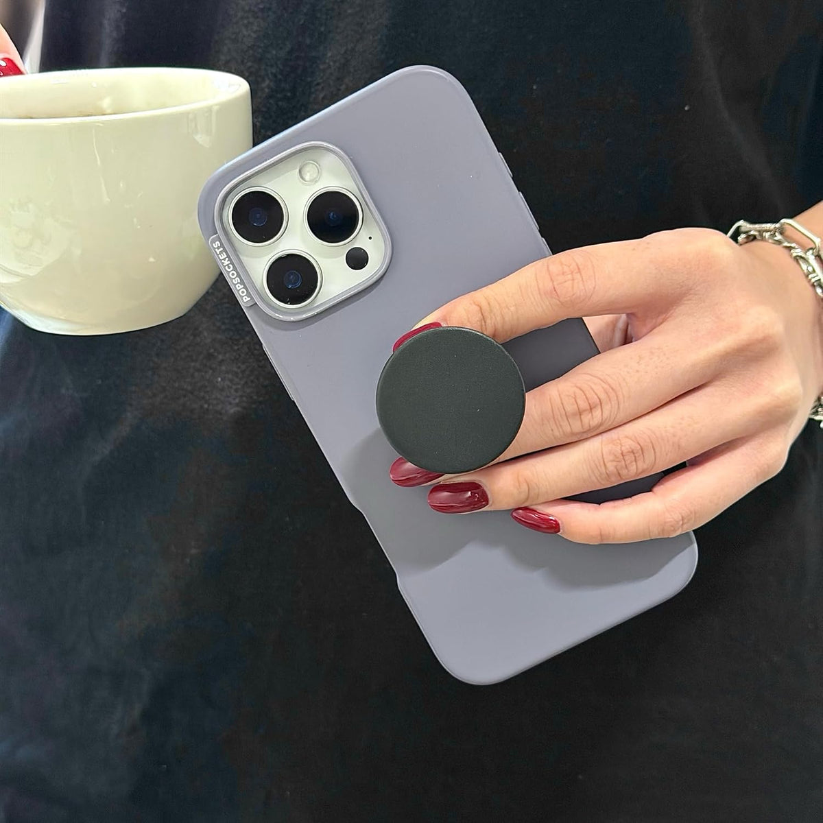 PopSockets Adhesive Phone Grip, Holder- Black