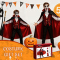 Boys Vampire Costume Set, Halloween Party Vampire Cosplay Outfit with Cape, Shirt, Pants & Cane, kids dracula costume