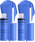 NYX PROFESSIONAL MAKEUP Butter Gloss, Non-Sticky Lip Gloss - Sugar Glass (Clear), Pack Of 3