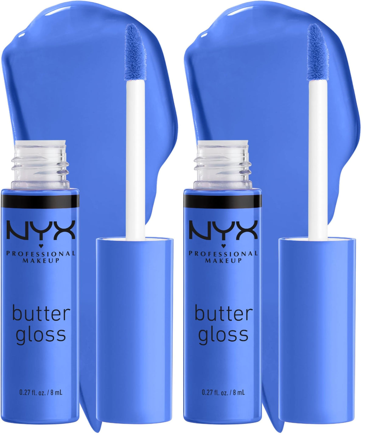NYX PROFESSIONAL MAKEUP Butter Gloss, Non-Sticky Lip Gloss - Sugar Glass (Clear), Pack Of 3