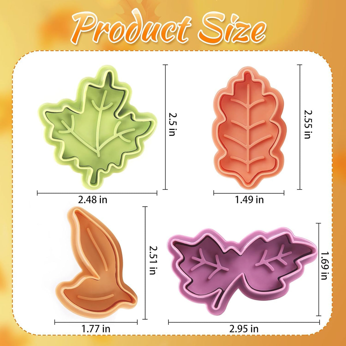 Yunko Cake Leaves Baking Pie Crust Cookie Cutters Set of 4