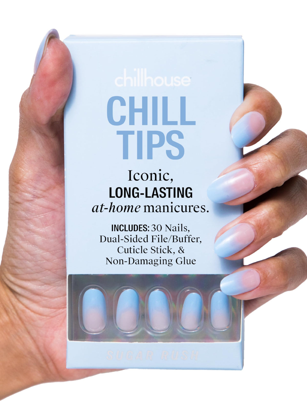 Chillhouse - Chill Tips, Press on Nails Kit - Sea Siren (Almond) - 30 Nail Shapes & Sizes - Up to 2 Weeks of Wear - Customizable Fit - Reusable - Latina Founded & Women Owned - Beauty & Self Care