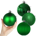 White 4.0" Large Christmas Balls - Christmas Tree Decoration Ornaments Shatterproof Hanging Balls for Birthday Halloween Holiday Wedding Decorations Set of 4pcs