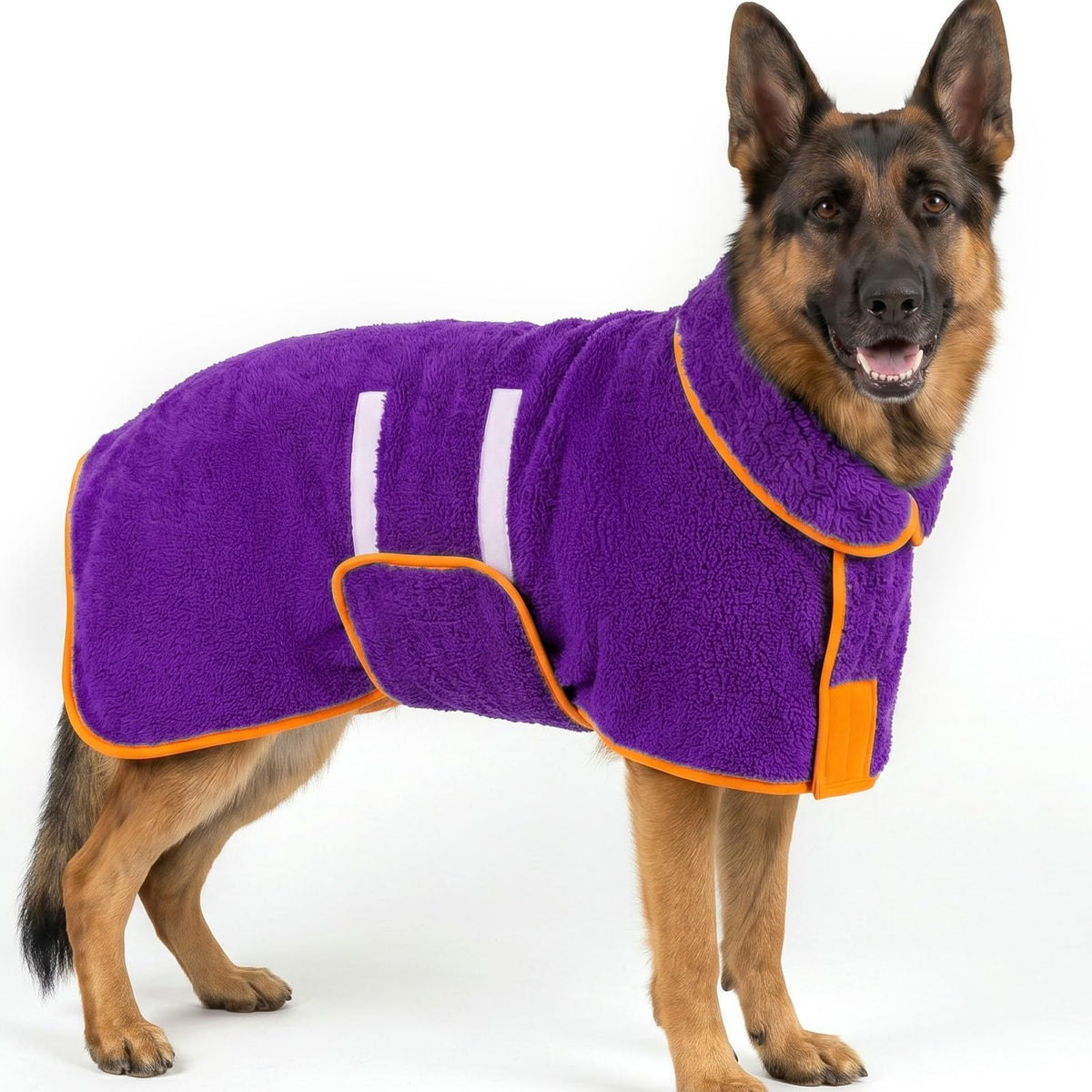 Dog Bathrobe, Super Absorbent for Small to Large Dogs, Dark Blue XL | Dog Robes with Soft Fleece, Warm & Cozy, Adjustable Fit, and Quick Drying Coat for Baths Swimming and Grooming