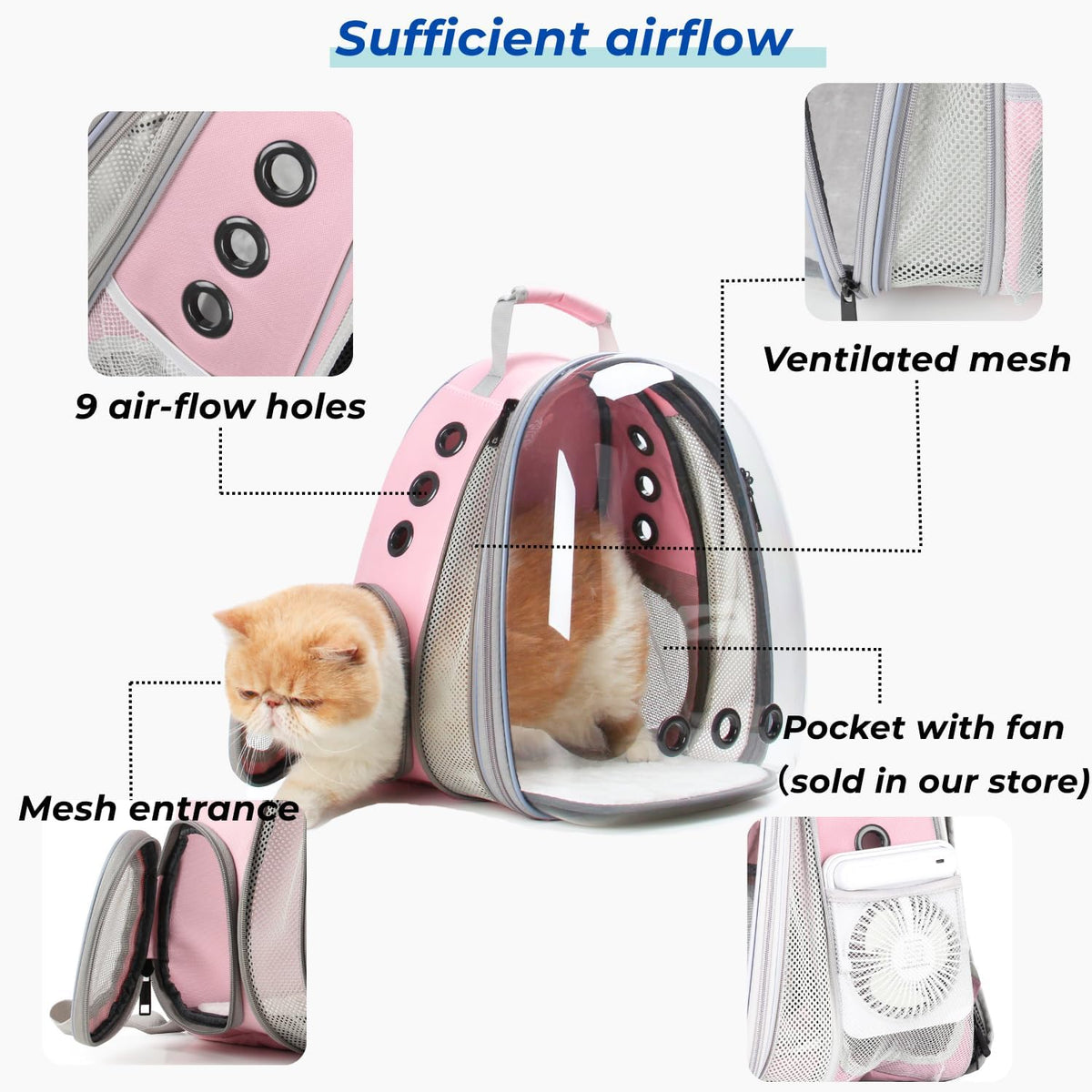 Lollimeow Expandable Bubble Cat Carrier Backpack, Supports up to 16 lbs