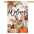 Fall Pumpkin Leaves Garden Flag 12x18 Vertical Double Sided Welcome Autumn Thanksgiving Holiday Outside Decorations Burlap Yard Flag BW823