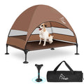 Upgraded Elevated Dog Bed with Canopy, Portable Raised Outdoor Dog Bed with Stable Anti-Slip Feet, Wider Shade Pet Bed Cot, Raised Dog Beds for Large Dogs Camping, Indoor & Outdoor Use