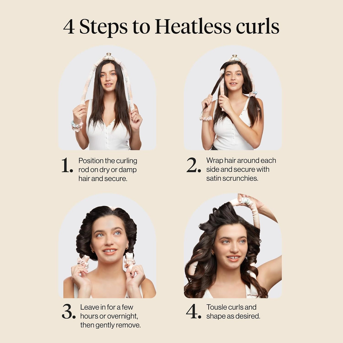 Kitsch Satin Heatless Curls Overnight Set - Sunset Tie Dye