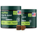 Wuffes Advanced Dog Hip and Joint Supplement with Glucosamine, Chondroitin, Omega 3, MSM, and Green Lipped Mussel, 60 Pork Flavored Chews for Small and Medium Dog Breeds