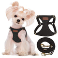 Puppytie xs Dog Harness with Multifunction Dog Leash,Soft Adjustable No Choke Escape Proof Pet Harness Vest,red-Camellia,XS