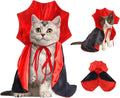 Halloween Cat Costume Vampire Cape for Small Medium Dogs Cats Witch Cloak